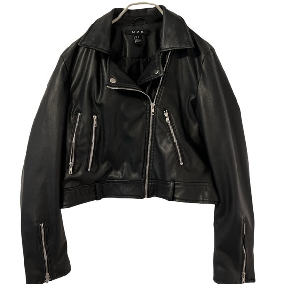 Faux 100%  leather zipper jacket - Picture 2 of 7